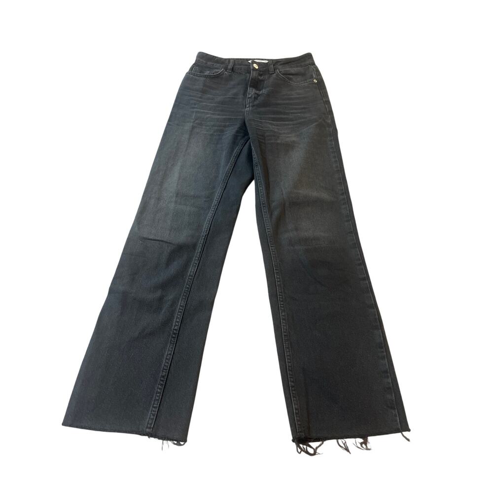 Zara Wide Leg Black Jeans Size 2
